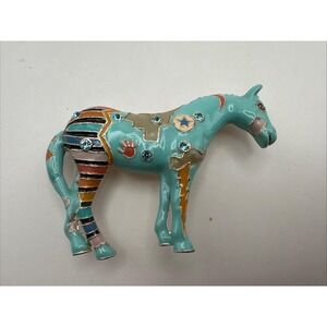 Vintage Trail Of Painted Ponies TOPP Rhinestone Painted Horse Brooch